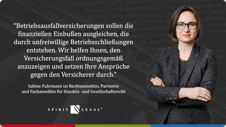 Spirit Legal Rechtsanwälte: Hotellerie und Betriebsausfallversicherung in der Corona-Krise